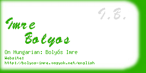 imre bolyos business card